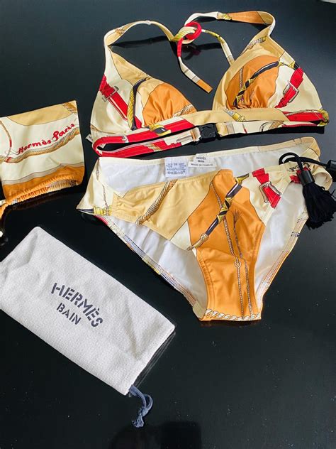 hermes women's bathing suit|Hermes men's bathrobe.